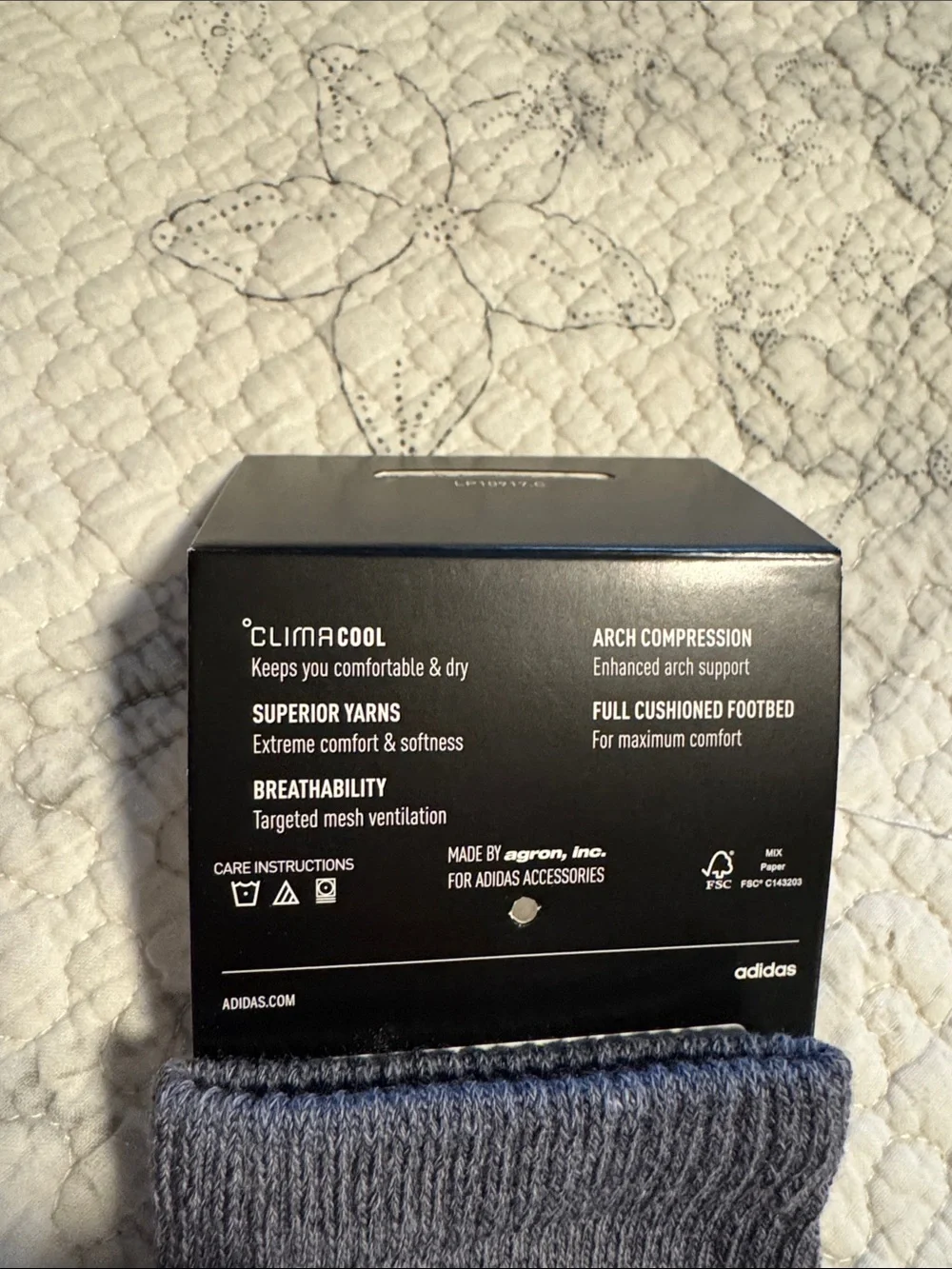 adidas Gray Crew Athletic Socks with Black Logo